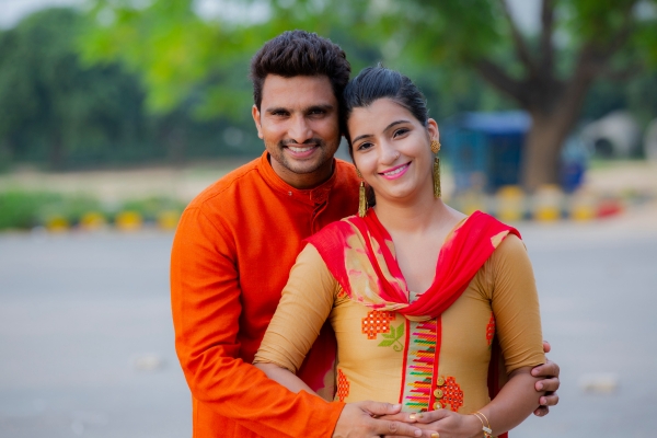 happy indian couple after arranged marriage